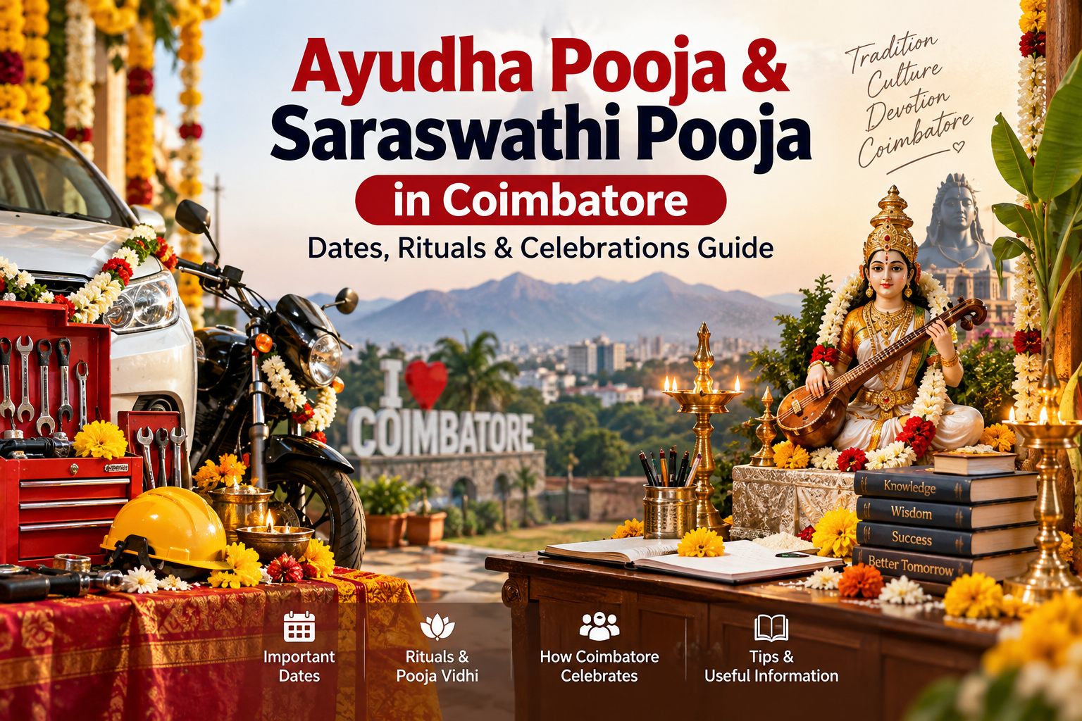 Ayudha Pooja & Saraswathi Pooja in Coimbatore: Dates, Rituals & Celebrations Guide