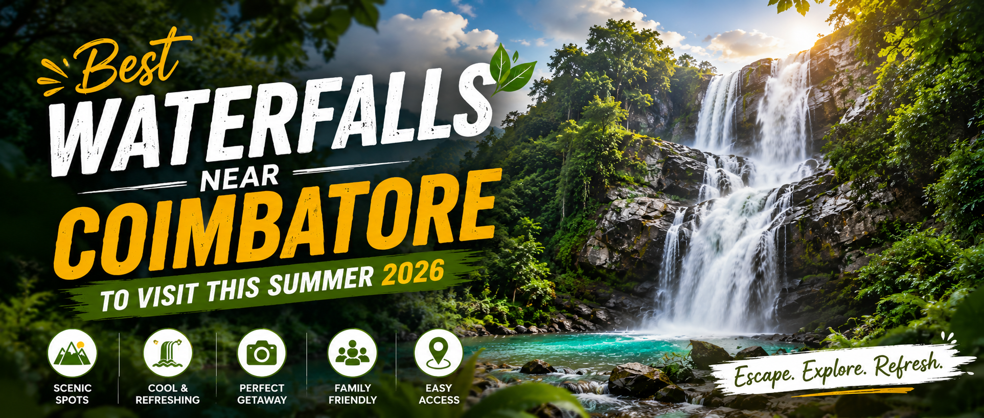Best Waterfalls Near Coimbatore to Visit This Summer