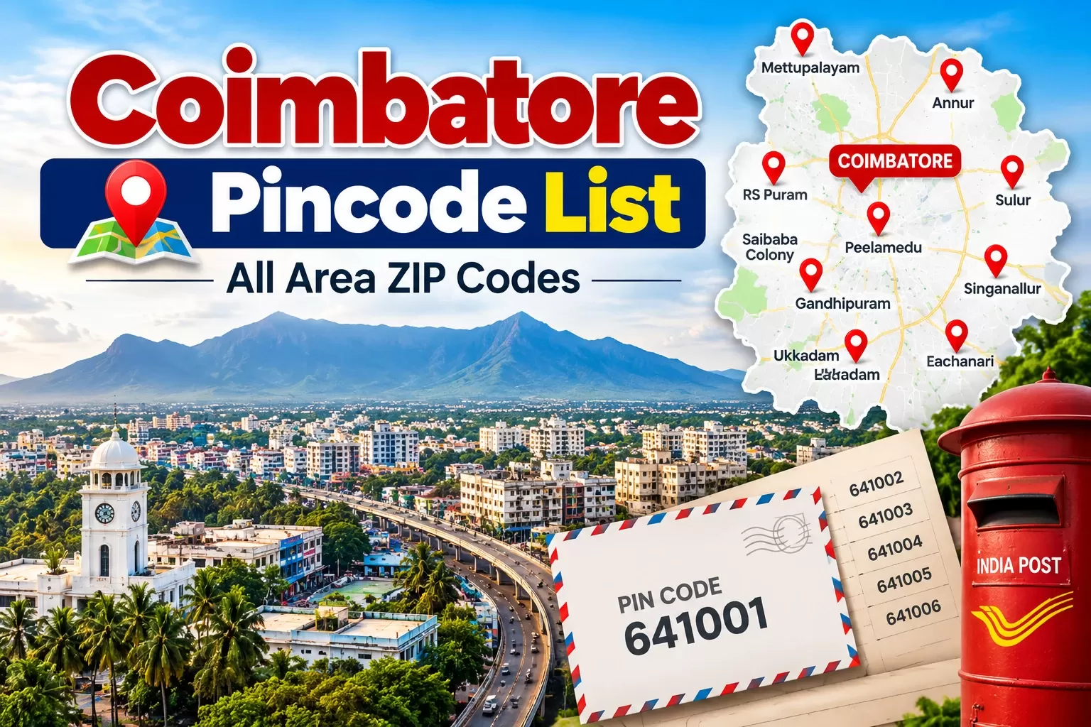 Coimbatore Pincode List – All Area ZIP Codes