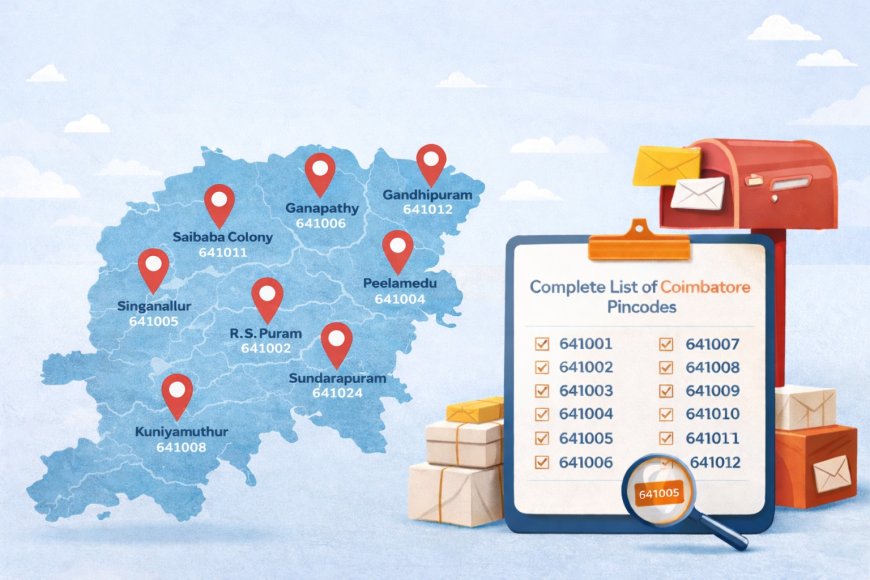 Coimbatore Pincode List – All Area ZIP Codes 2026