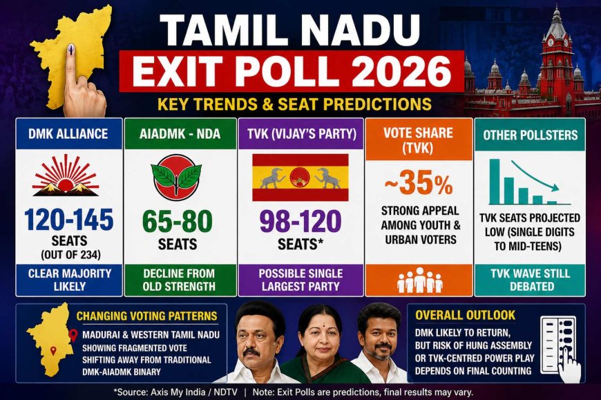 Tamil Nadu Exit Poll 2026:DMK vs AIADMK & TVK Trends